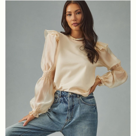 Anthropologie Puff-Sleeve Blouse - Picture 2 of 12